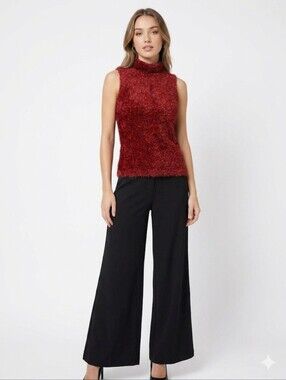 Y2K Evolution Not Revolution Red Turtleneck Top Size M
